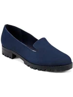 Geneva Womens Leather Slip On Loafers