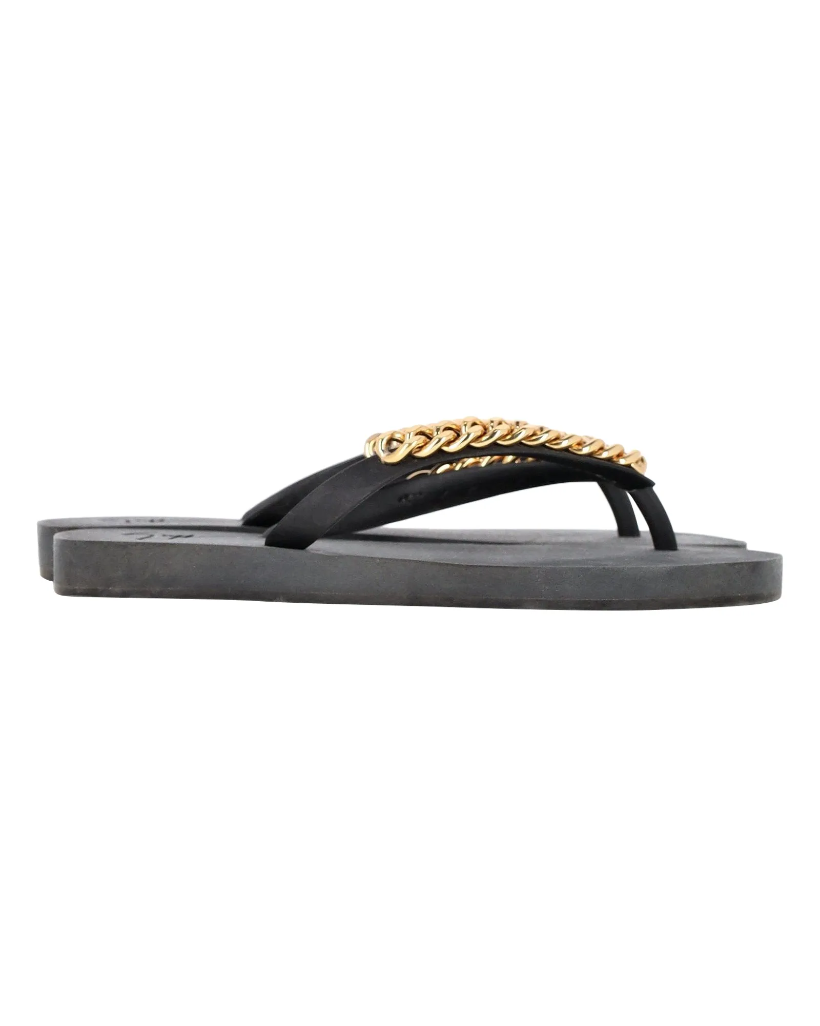 Giuseppe Zanotti Chain Hollywood Slides in Black Rubber