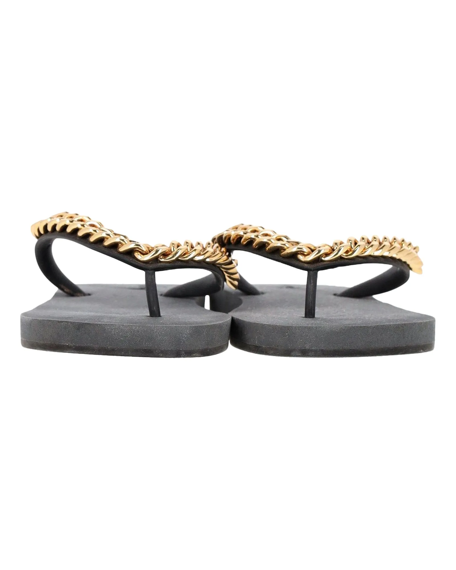 Giuseppe Zanotti Chain Hollywood Slides in Black Rubber