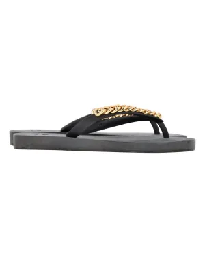 Giuseppe Zanotti Chain Hollywood Slides in Black Rubber