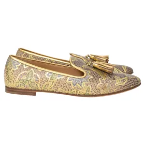 Giuseppe Zanotti Smoking Slippers in Multicolor Printed Leather