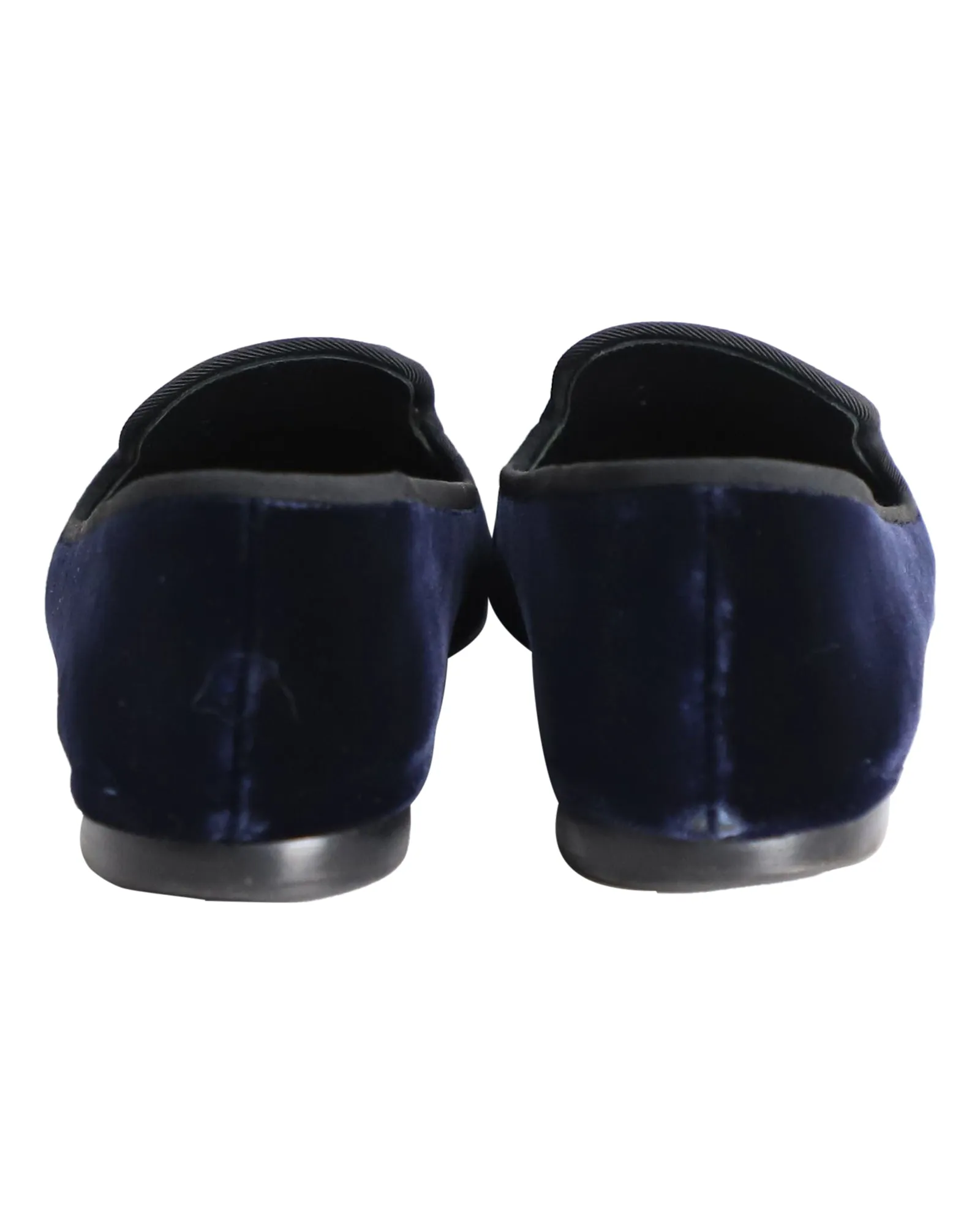 Giuseppe Zanotti Veronica Flat Loafers in Navy Blue Velvet