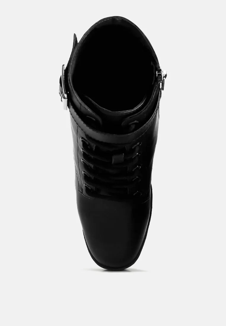 grahams faux leather lace up boots