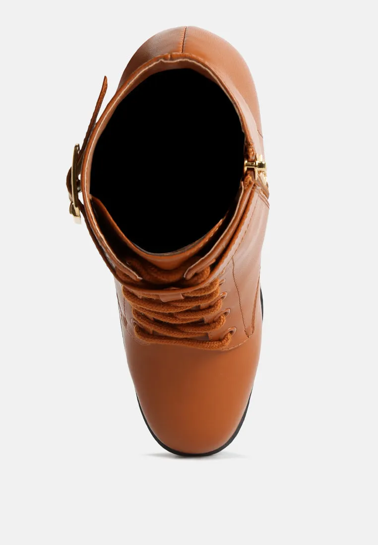 grahams faux leather lace up boots