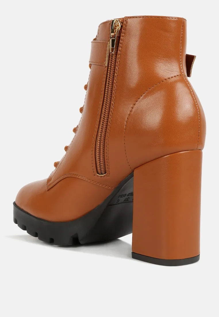grahams faux leather lace up boots