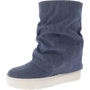 Guinna Womens Pull On Round Toe Mid-Calf Boots