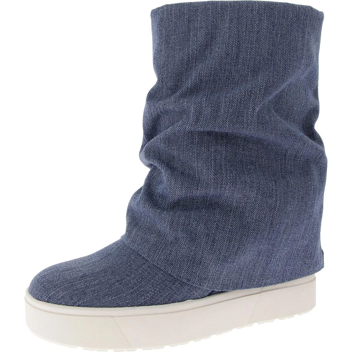 Guinna Womens Pull On Round Toe Mid-Calf Boots
