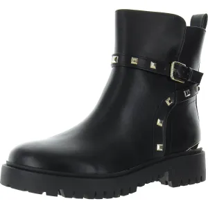 GWOLIY Womens Buckle Manmade Combat & Lace-Up Boots