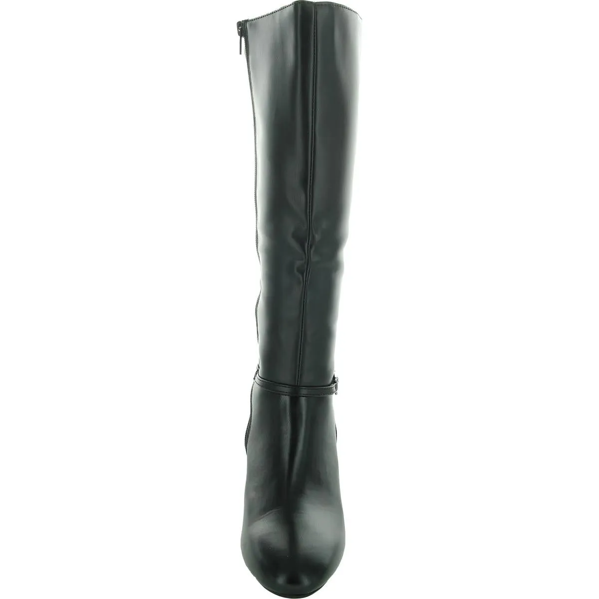 Hanlee Womens Zipper Faux Leather Knee-High Boots