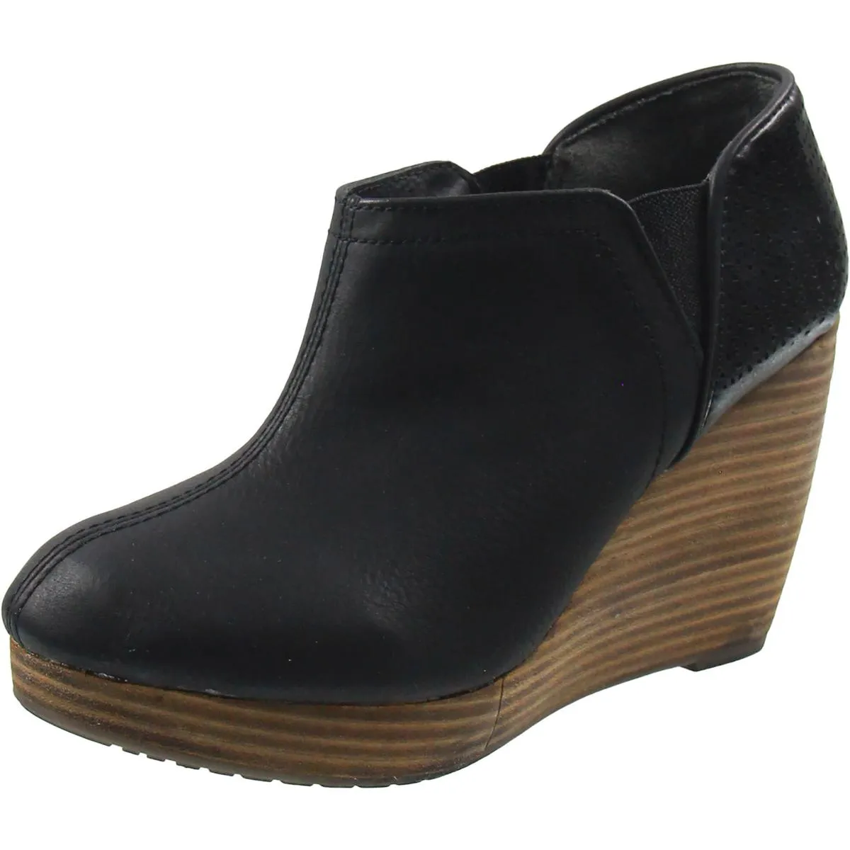 Harlow Womens Faux Leather Wedge Shooties