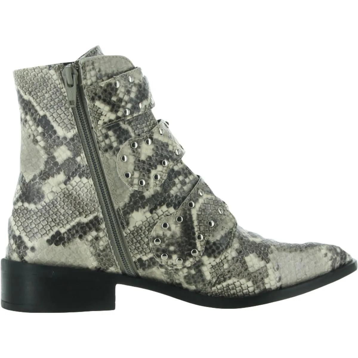 Harmon Womens Embossed Faux Leather Ankle Boots