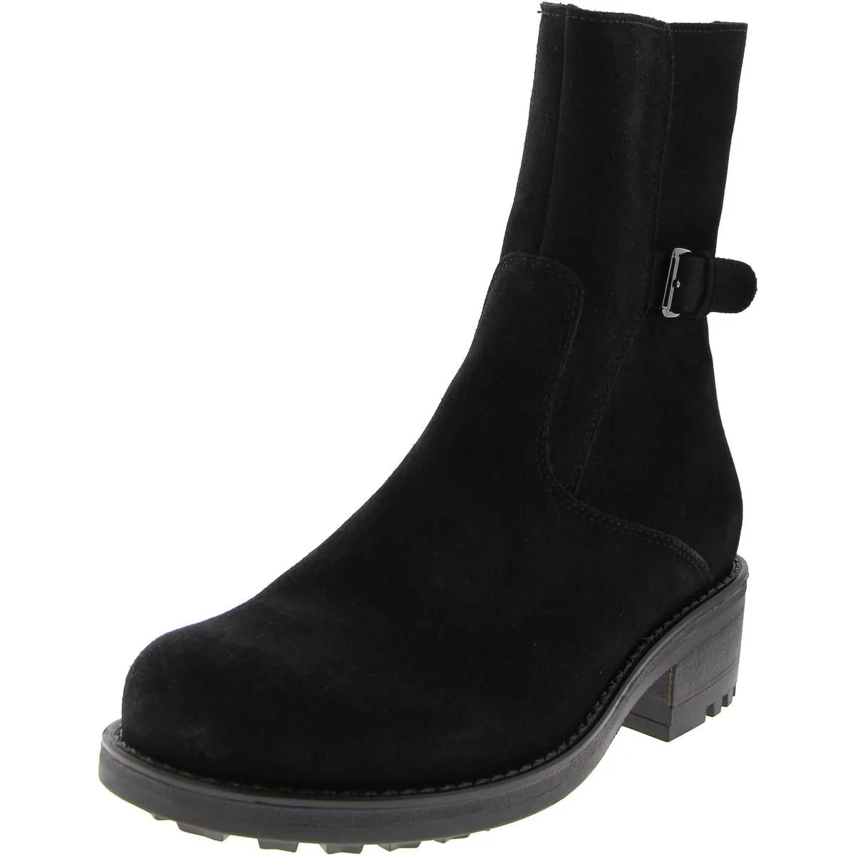 Havan Womens Suede Lugged Sole Ankle Boots