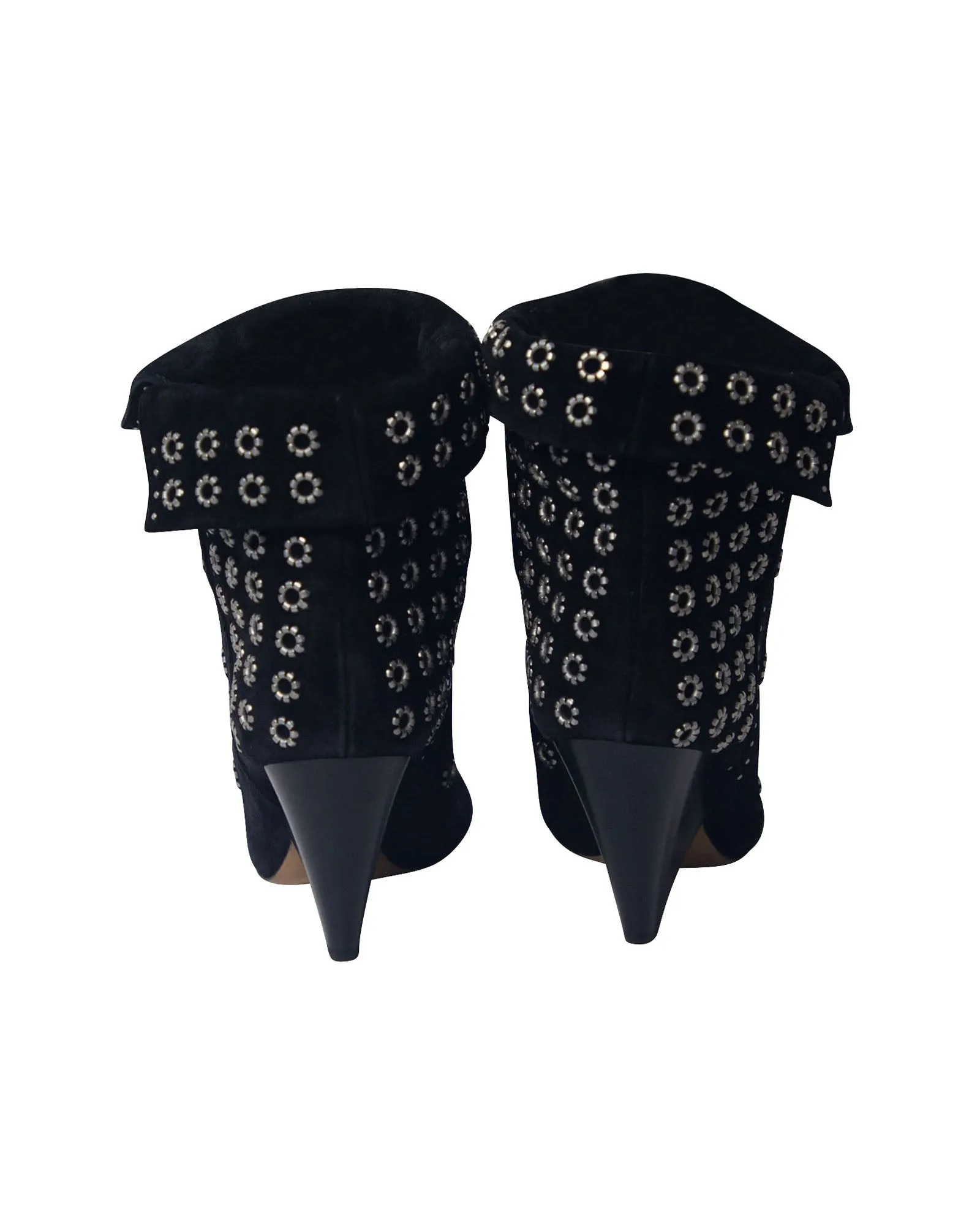 Isabel Marant Lakky 90 Eyelet Boots in Black Suede