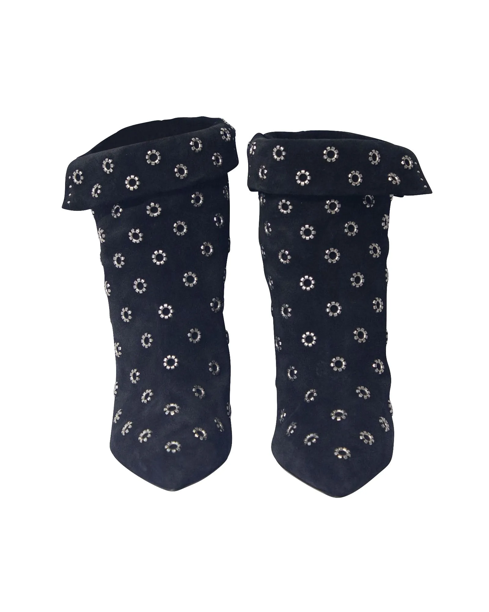 Isabel Marant Lakky 90 Eyelet Boots in Black Suede