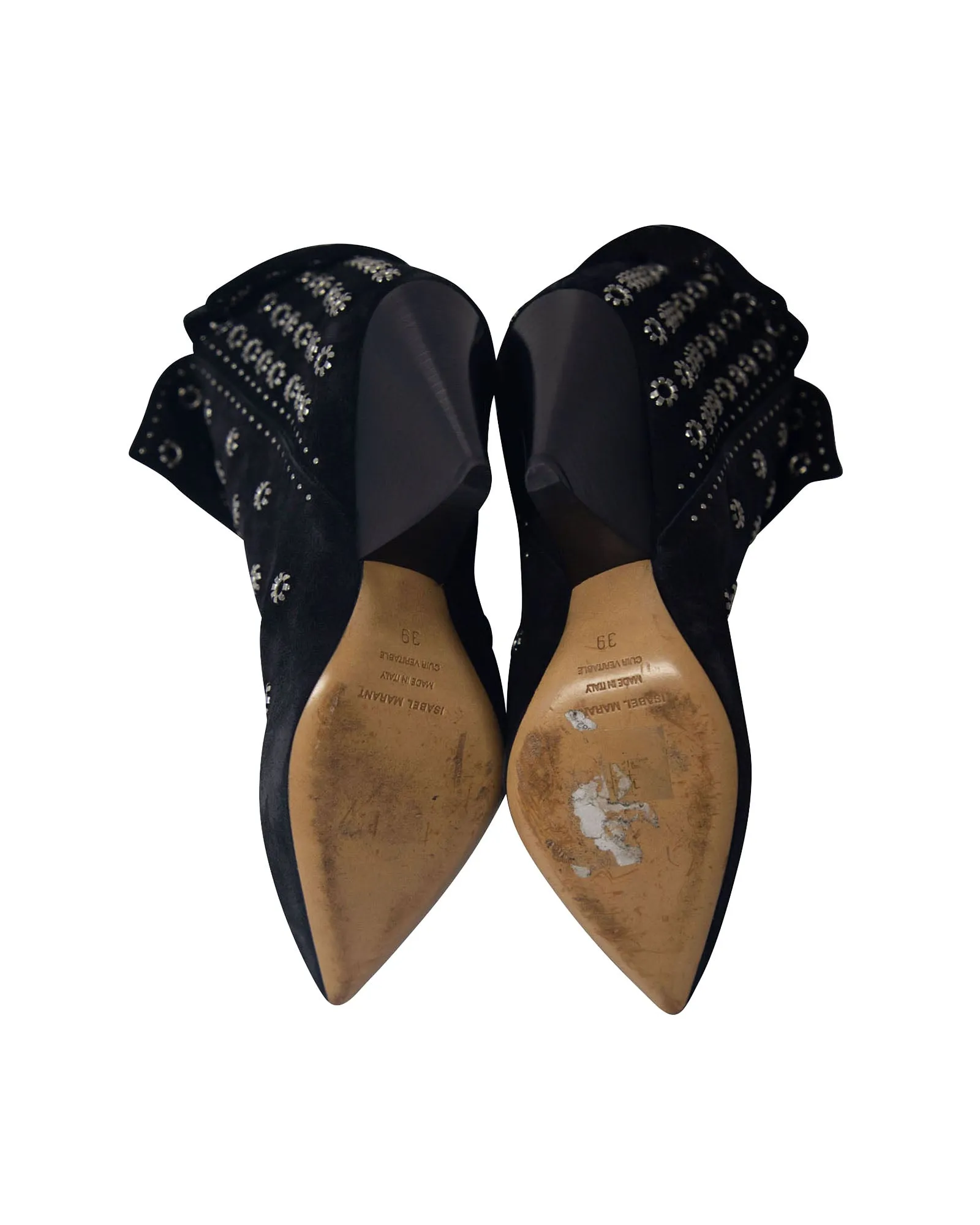 Isabel Marant Lakky 90 Eyelet Boots in Black Suede