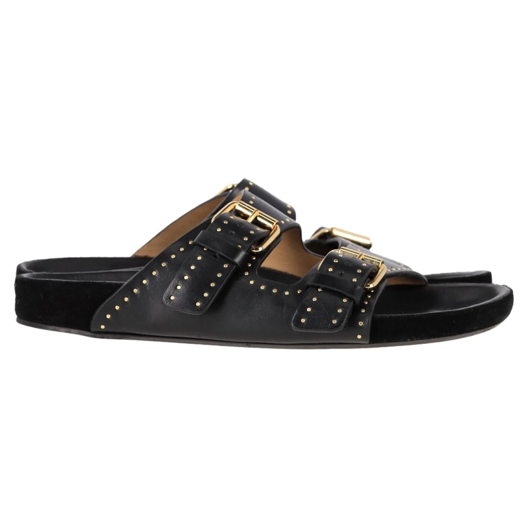 Isabel Marant Lennyo Studded Sandals in Black Leather
