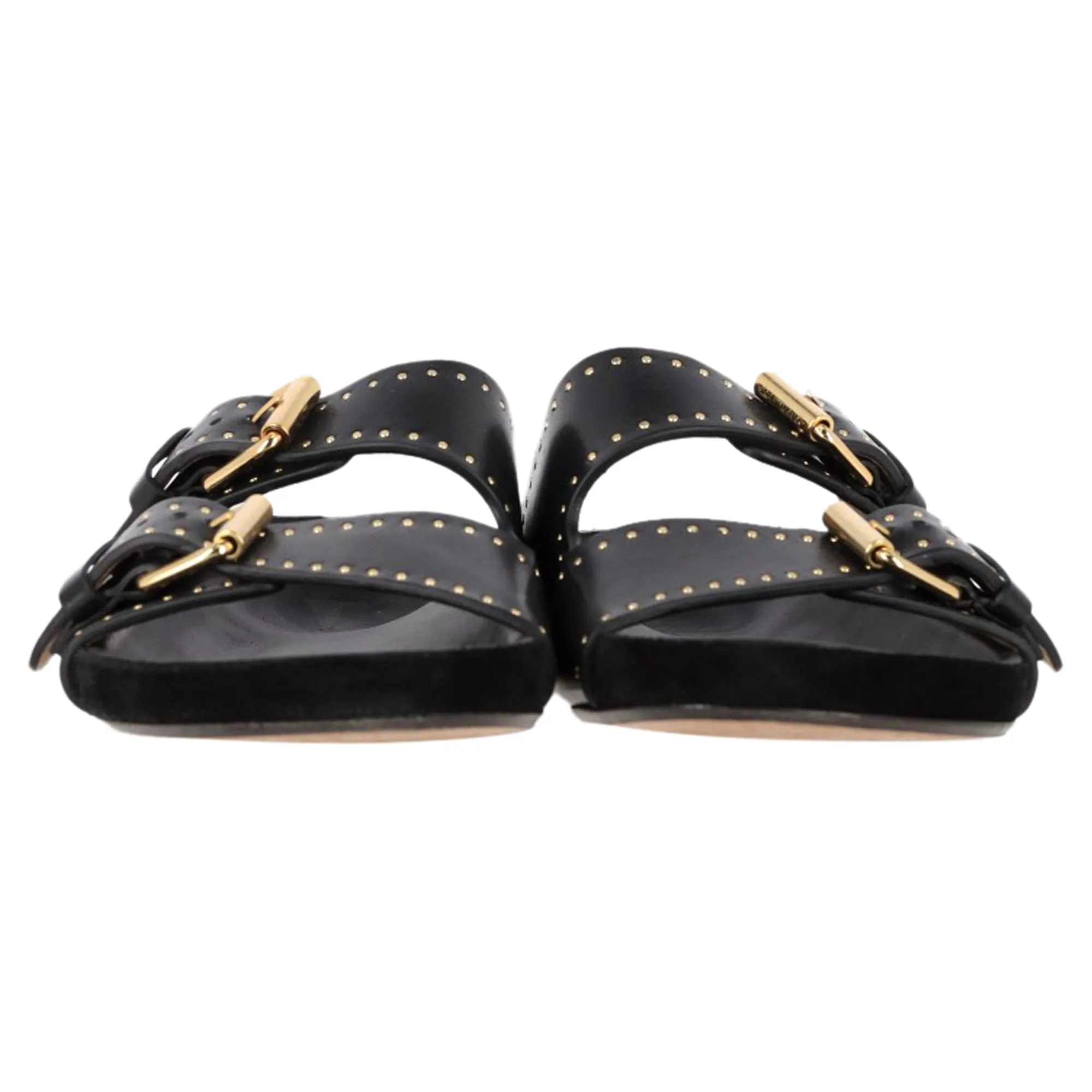 Isabel Marant Lennyo Studded Sandals in Black Leather