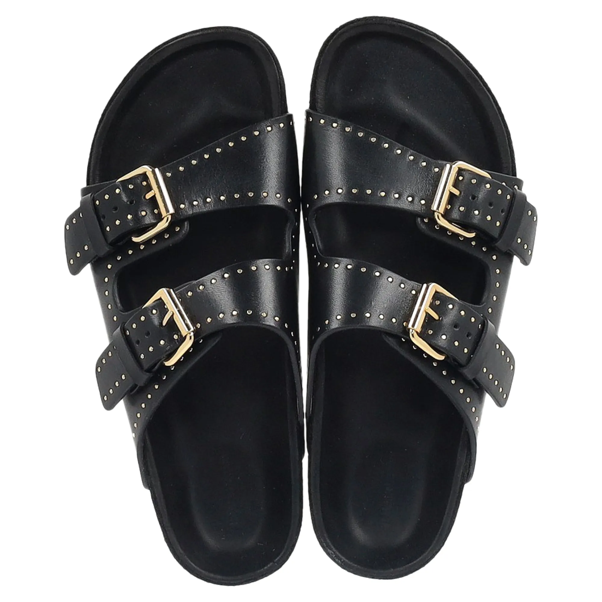 Isabel Marant Lennyo Studded Sandals in Black Leather