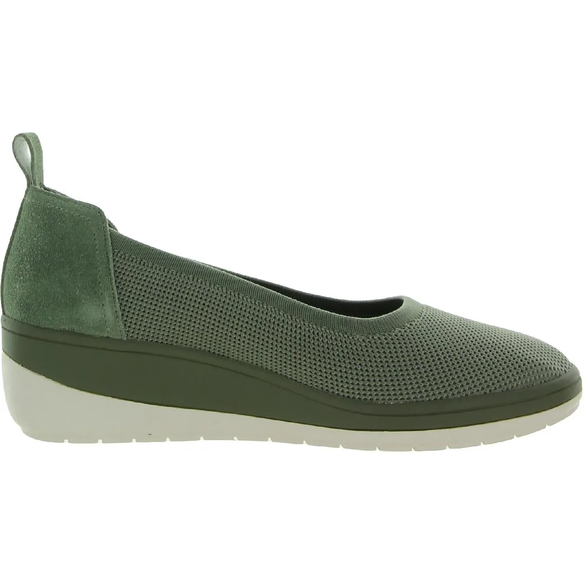 Jacey Knit Womens Suede Trim Slip On Loafers