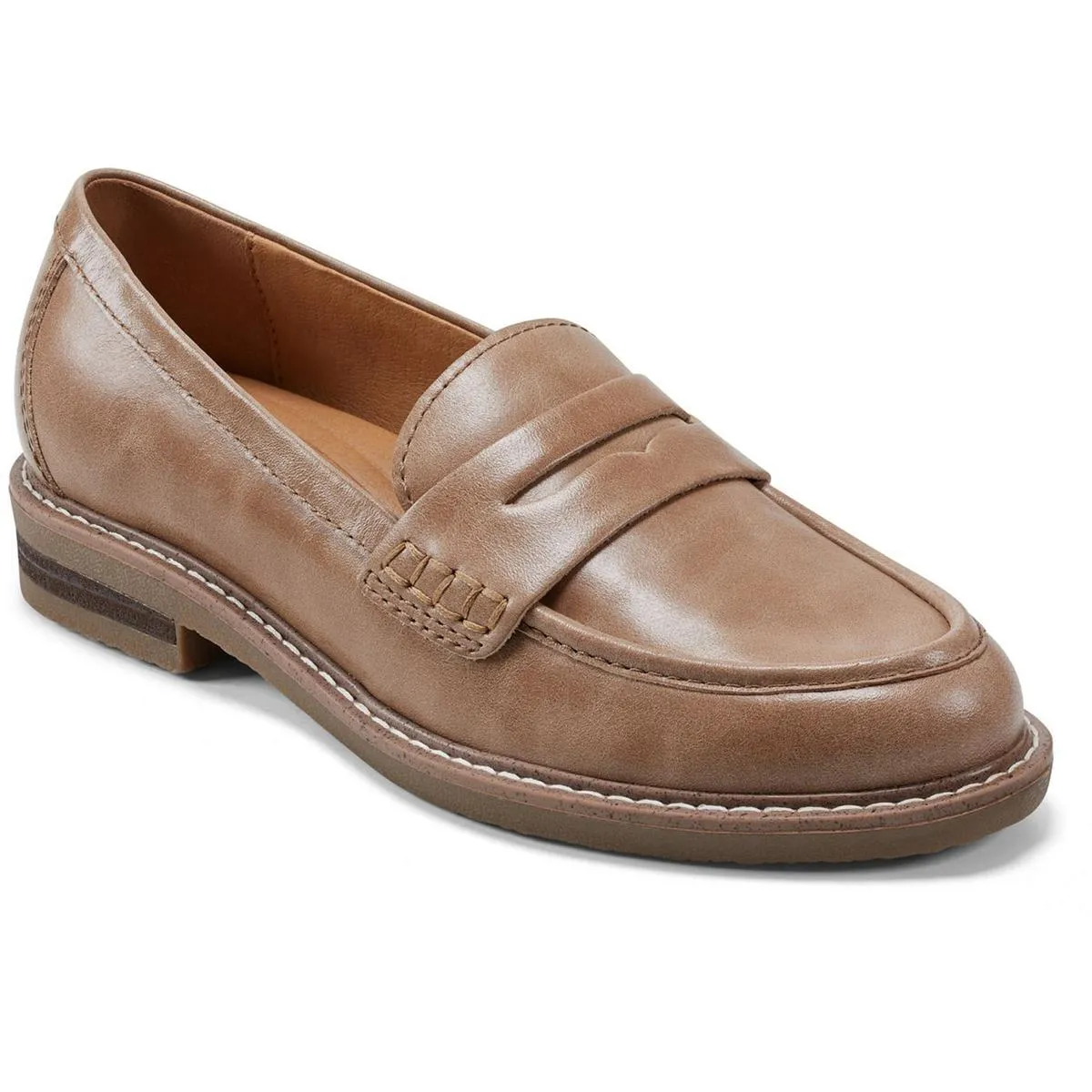Javas Womens Leather Slip On Loafers