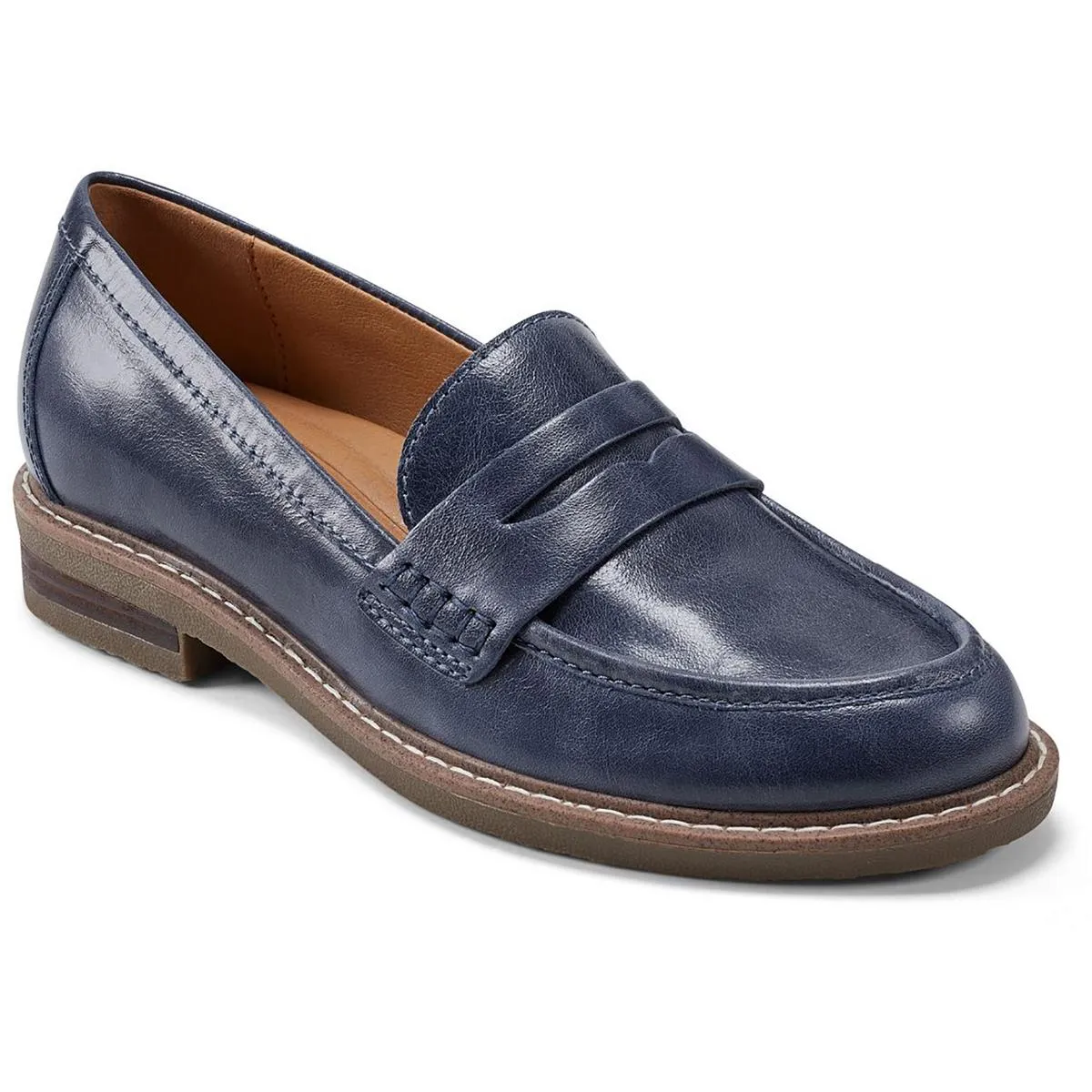 Javas Womens Leather Slip On Loafers