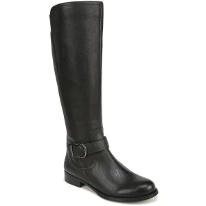 JAYA Womens Zipper Leather Knee-High Boots