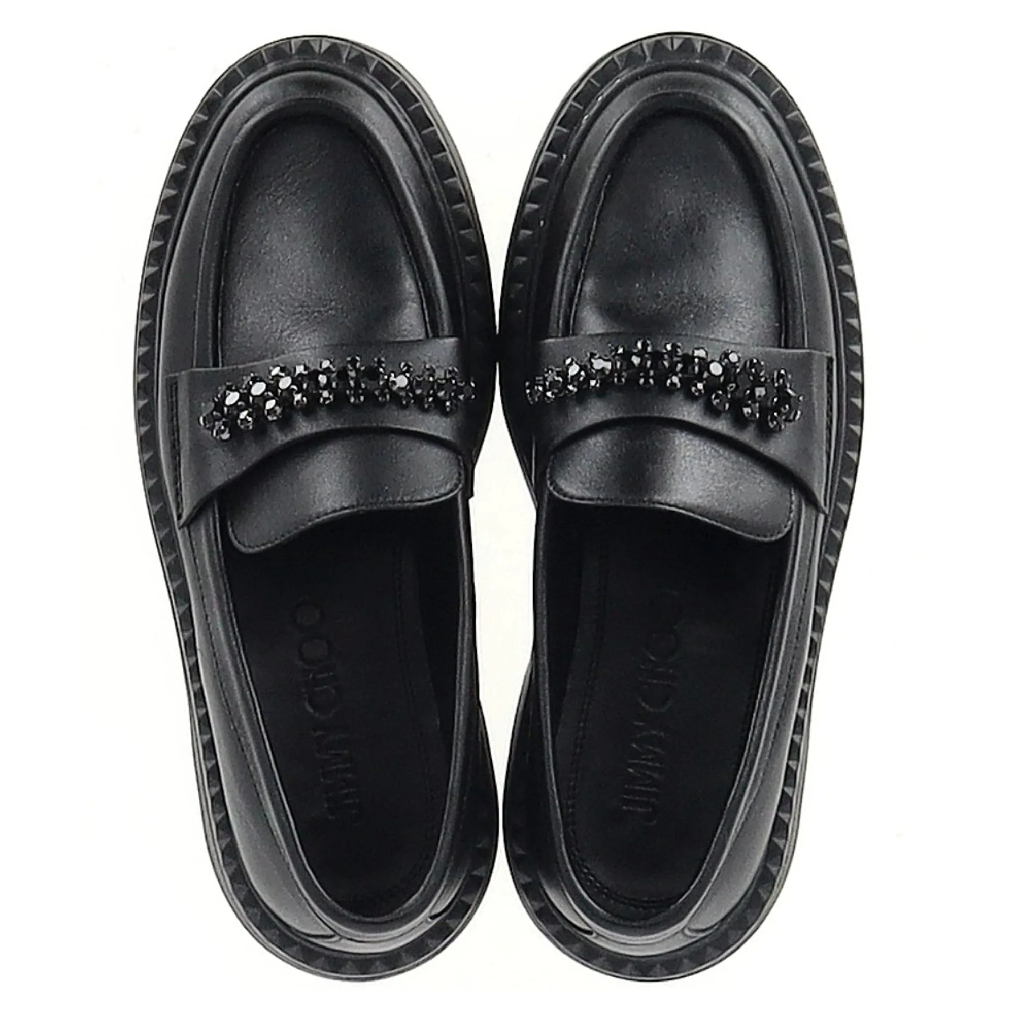 Jimmy Choo Bryer Flat Loafers in Black Leather