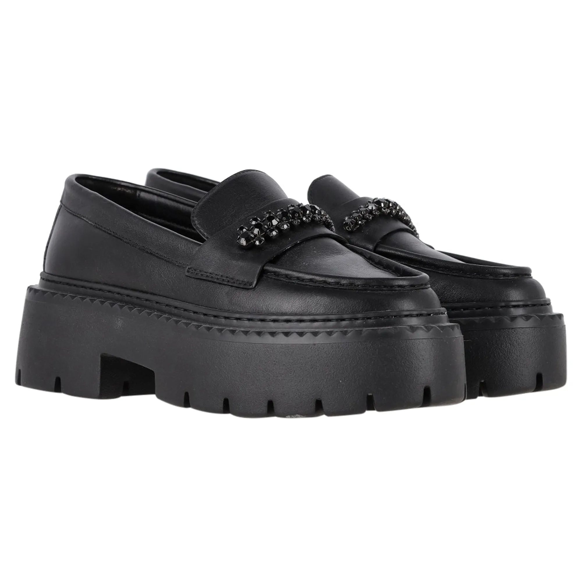 Jimmy Choo Bryer Flat Loafers in Black Leather