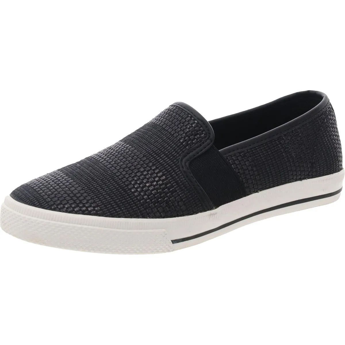 Jinny Womens Faux Leather Slip-On Sneakers