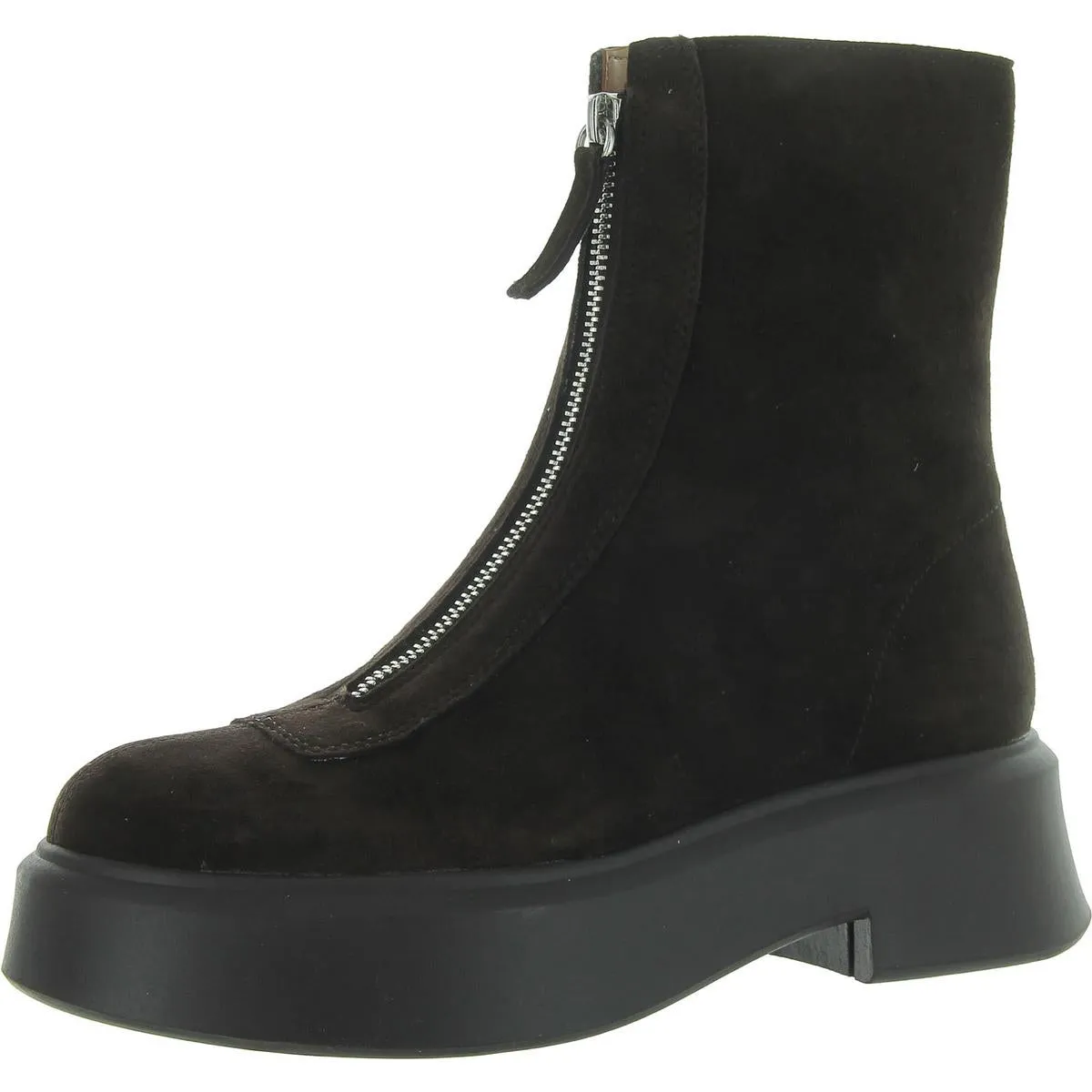 Jones Womens Suede Mid-Calf Combat & Lace-Up Boots