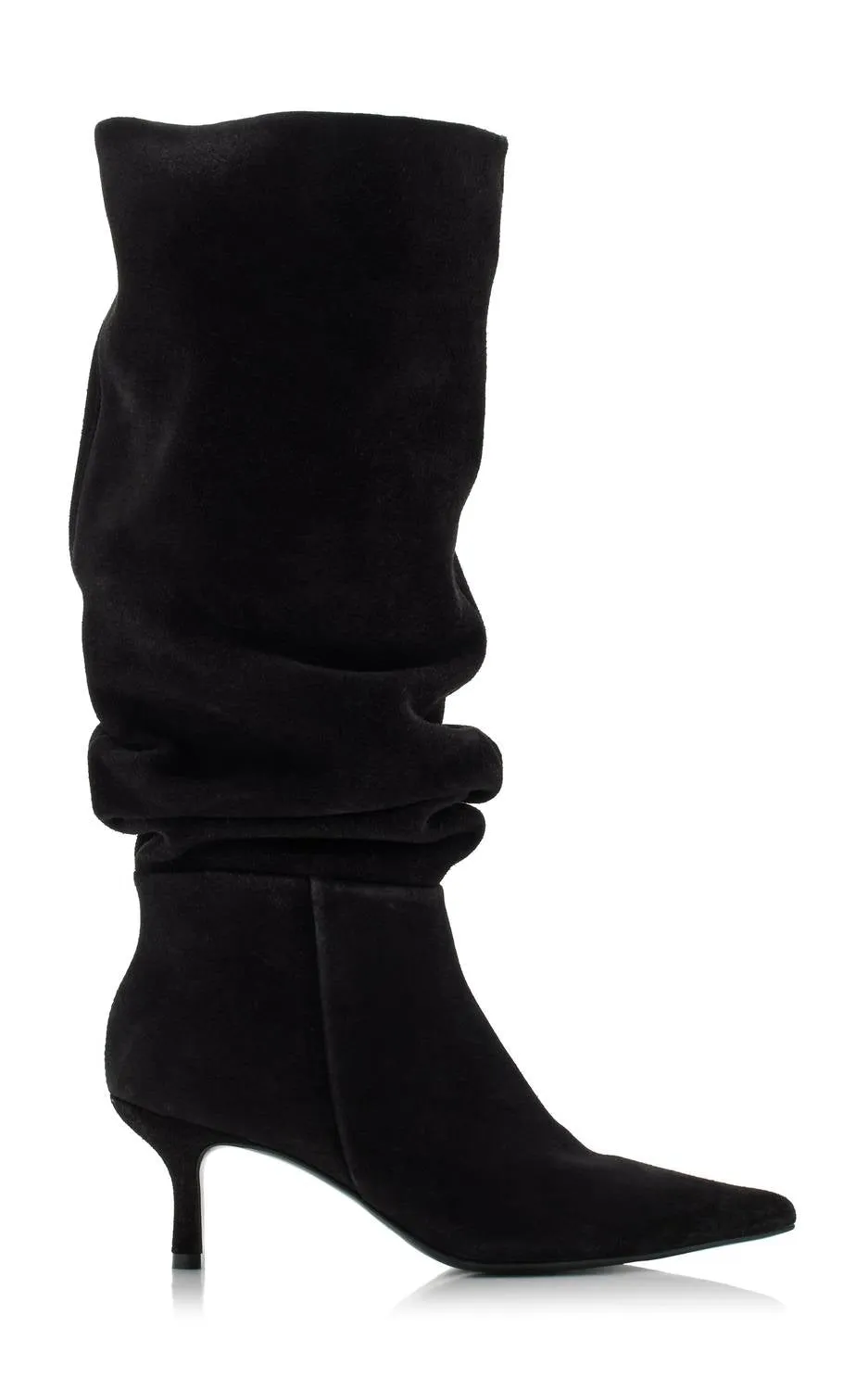 Jordi Suede Slouch Boot In Black