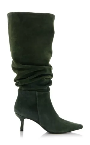 Jordi Suede Slouch Boot In Everest Green