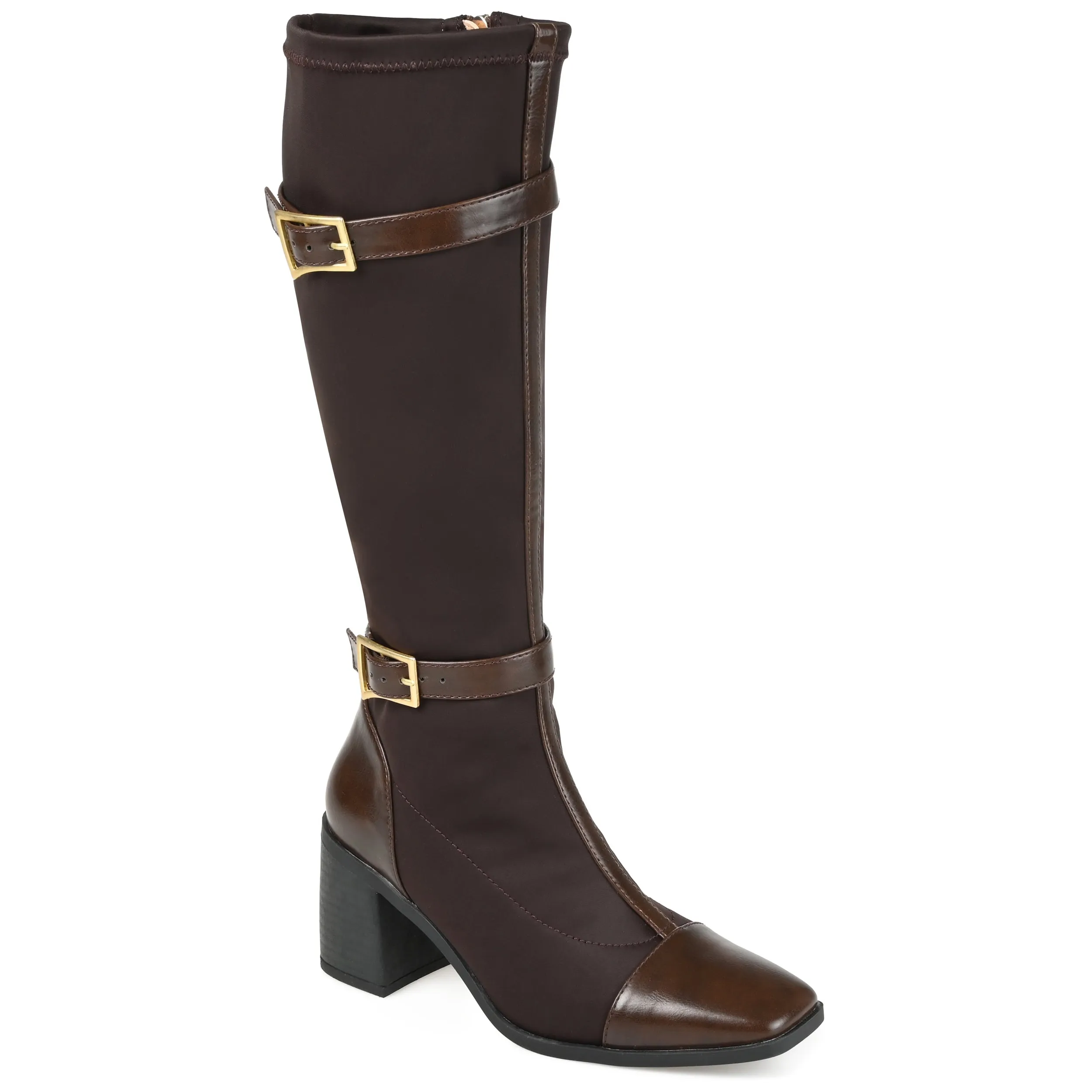 Journee Collection Womens Gaibree Stacked Heel Knee High Boots