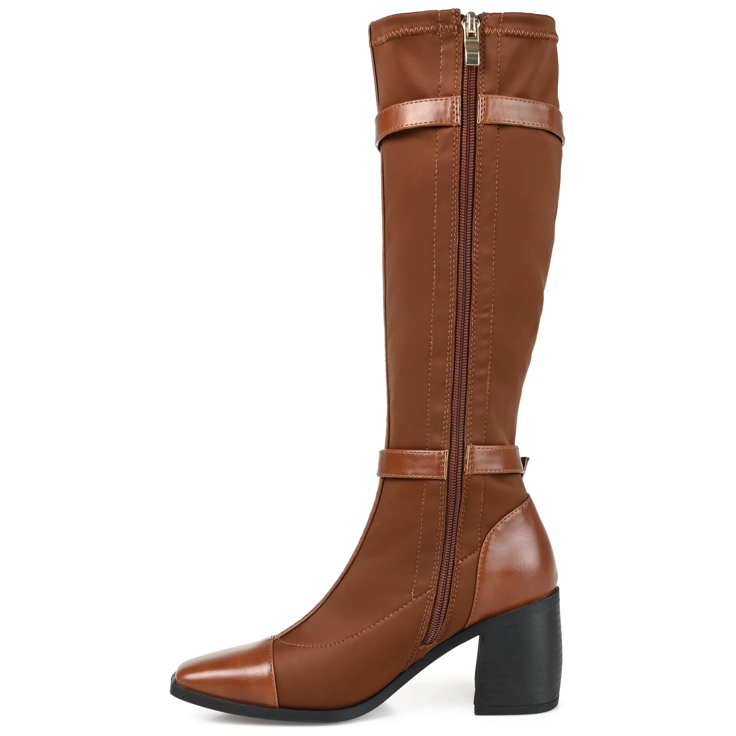 Journee Collection Womens Gaibree Stacked Heel Knee High Boots