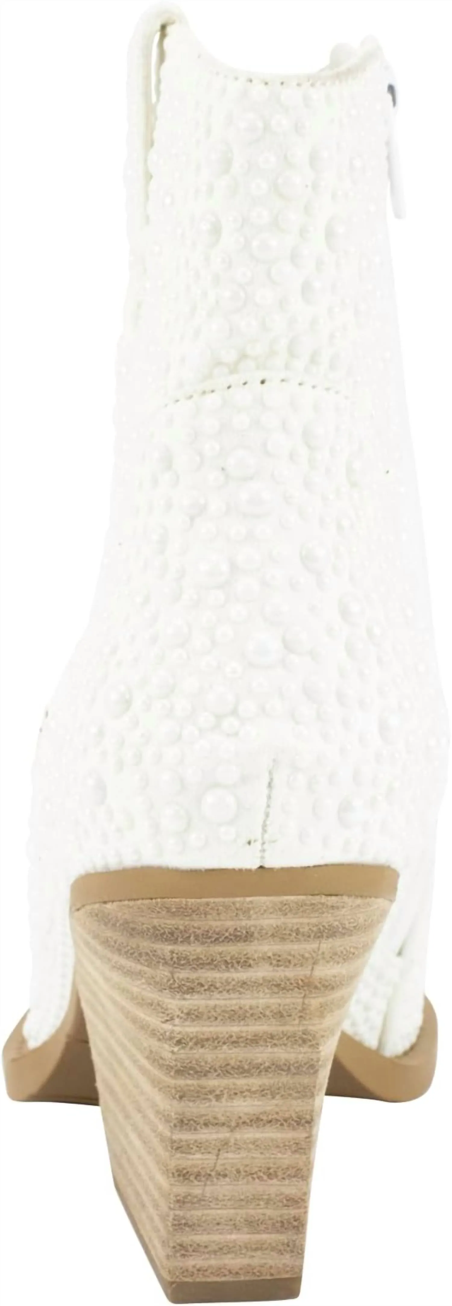 Kady Pearl Rhinestone Booties In White