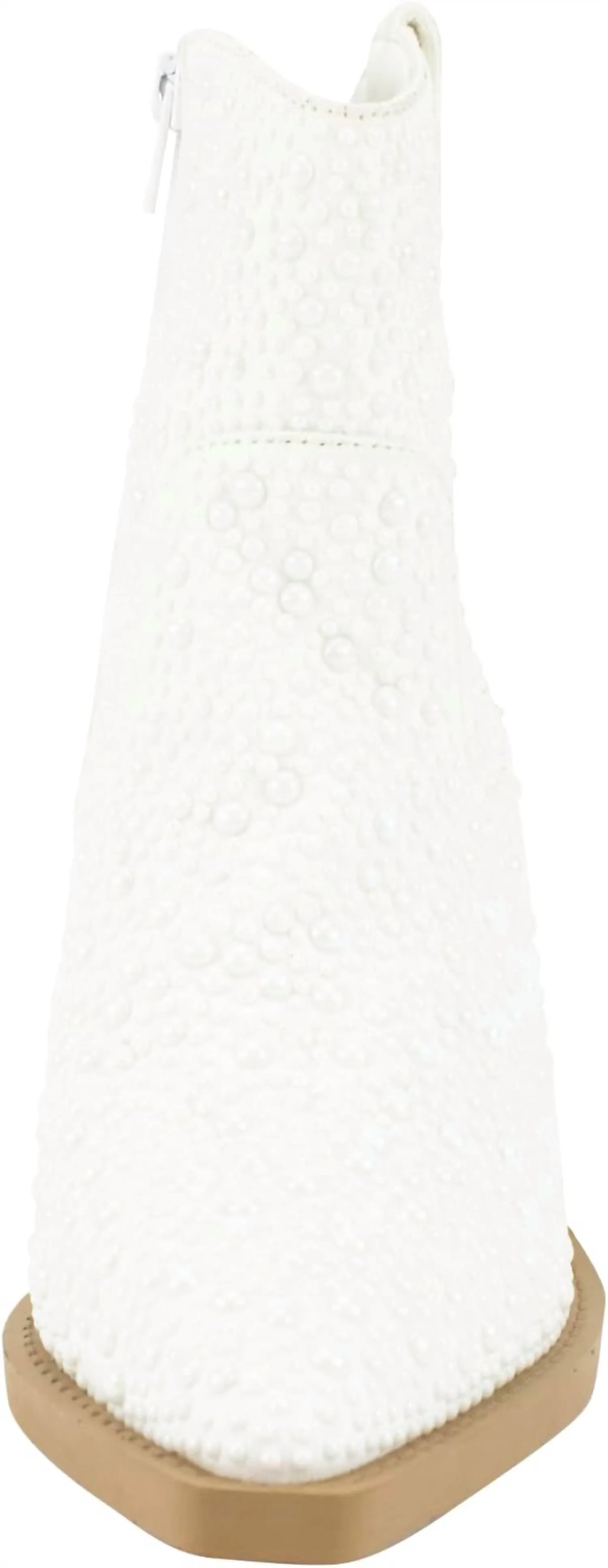 Kady Pearl Rhinestone Booties In White