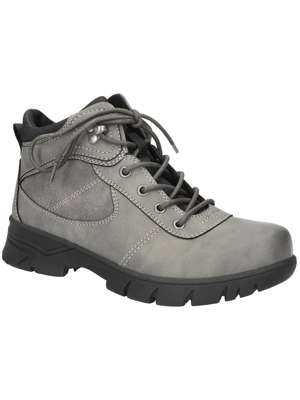 KAYLA Womens Faux Leather Combat & Lace-Up Boots