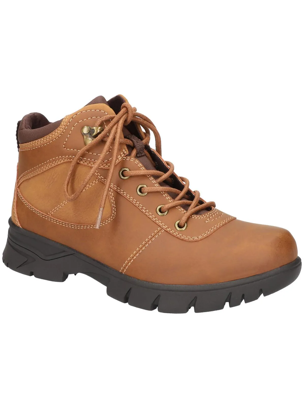 KAYLA Womens Faux Leather Combat & Lace-Up Boots
