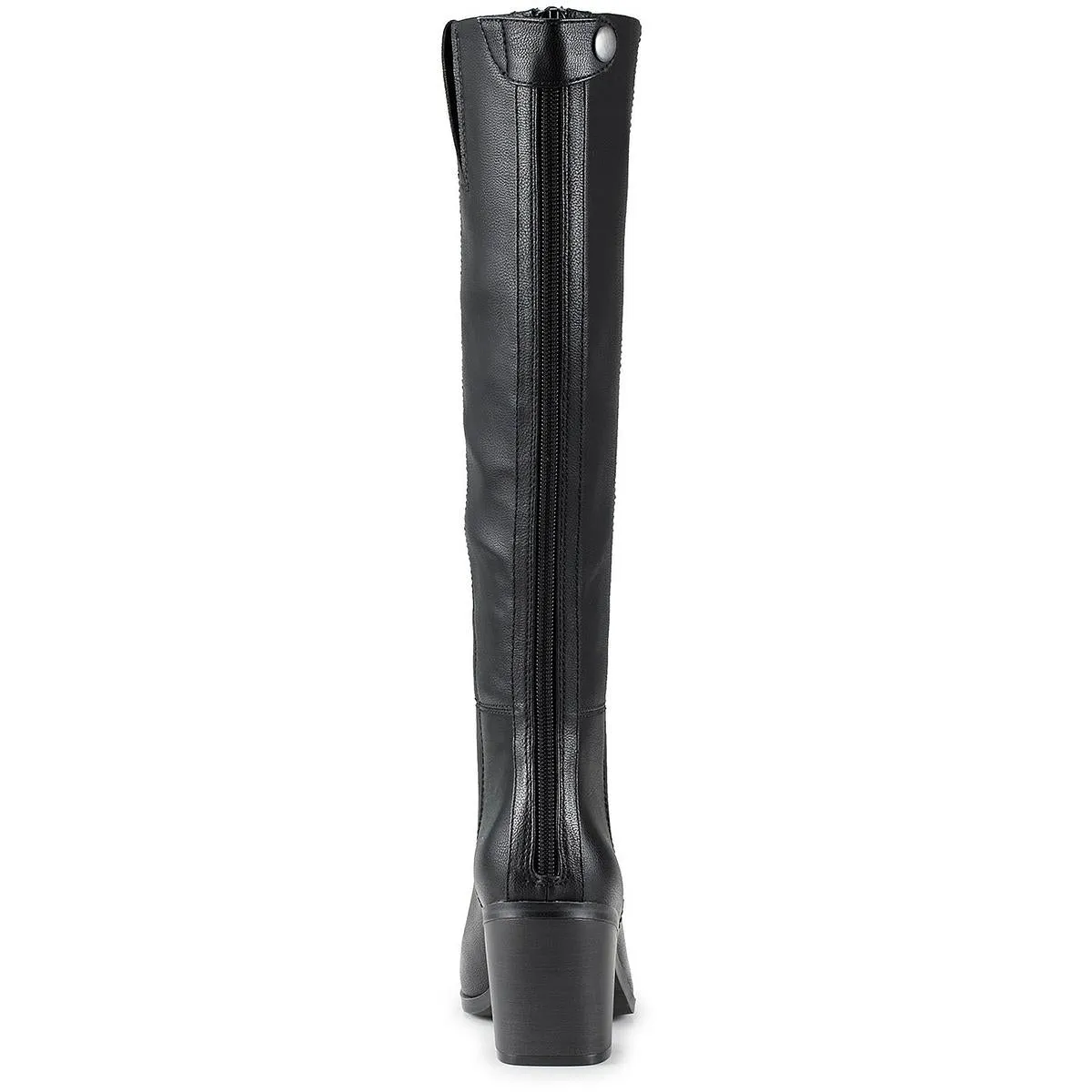 Kiara Womens Block Heel Faux Leather Knee-High Boots