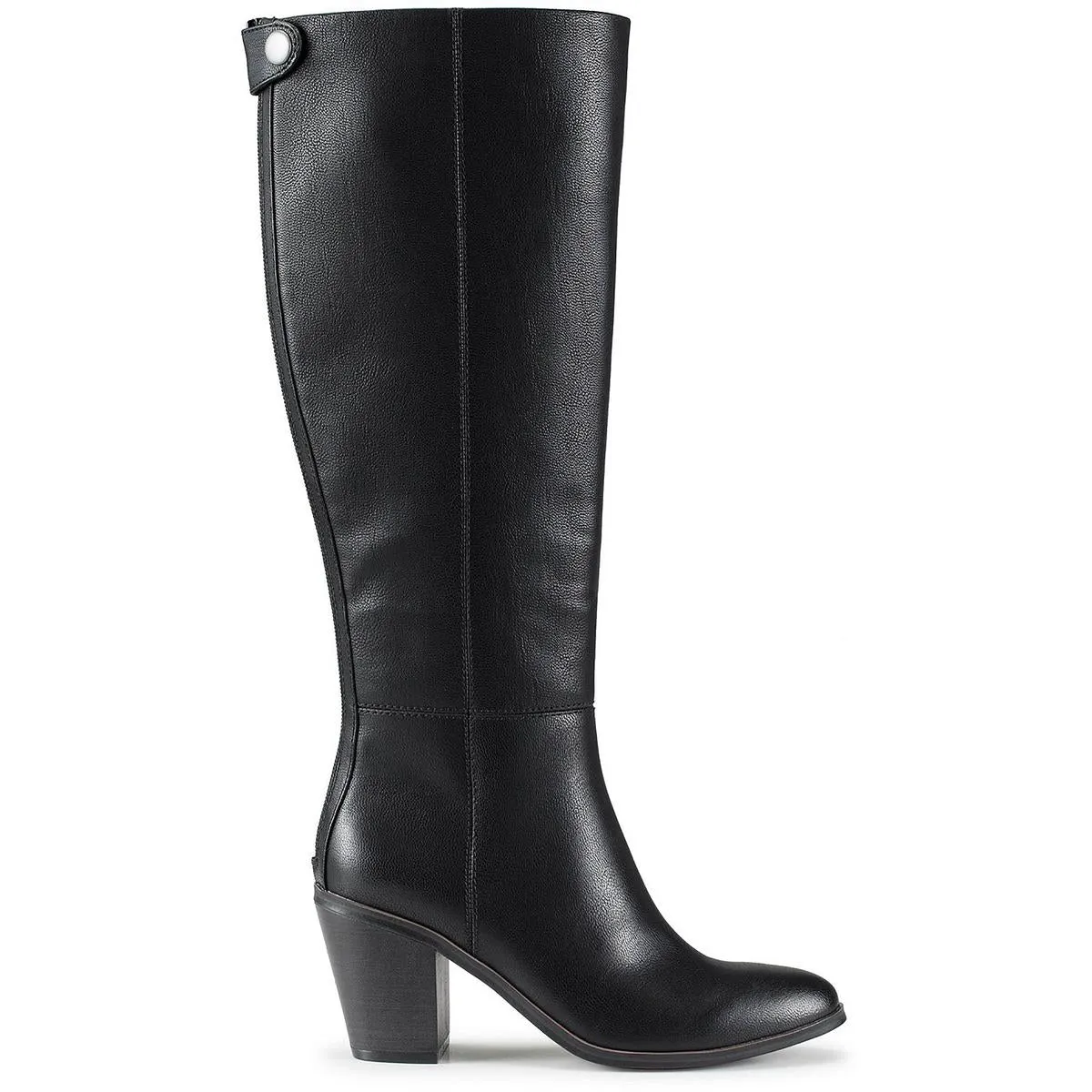 Kiara Womens Block Heel Faux Leather Knee-High Boots
