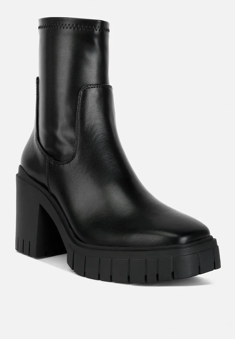 kokum faux leather platform ankle boots