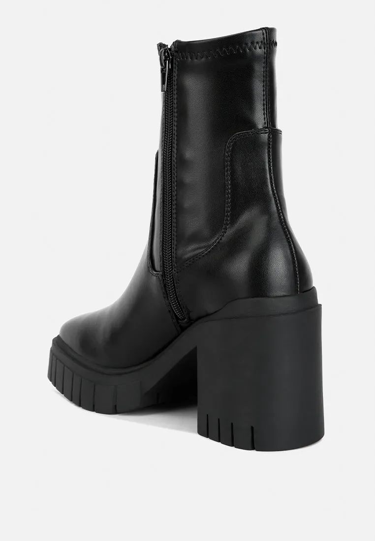 kokum faux leather platform ankle boots