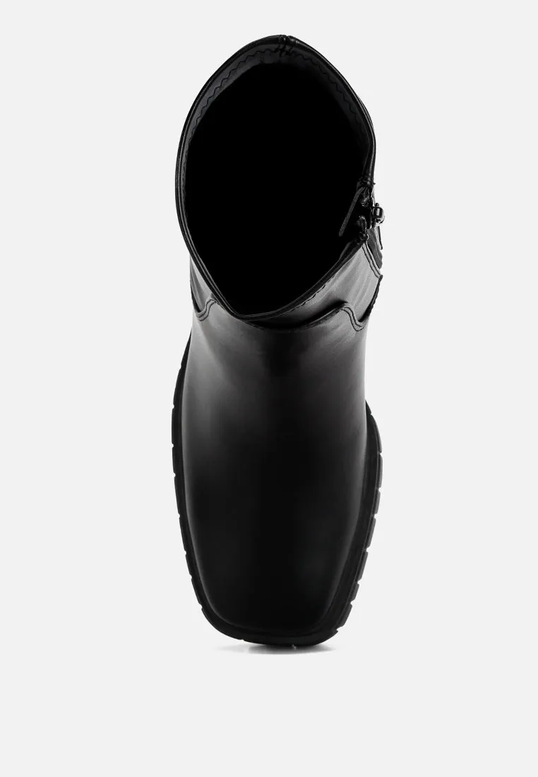 kokum faux leather platform ankle boots
