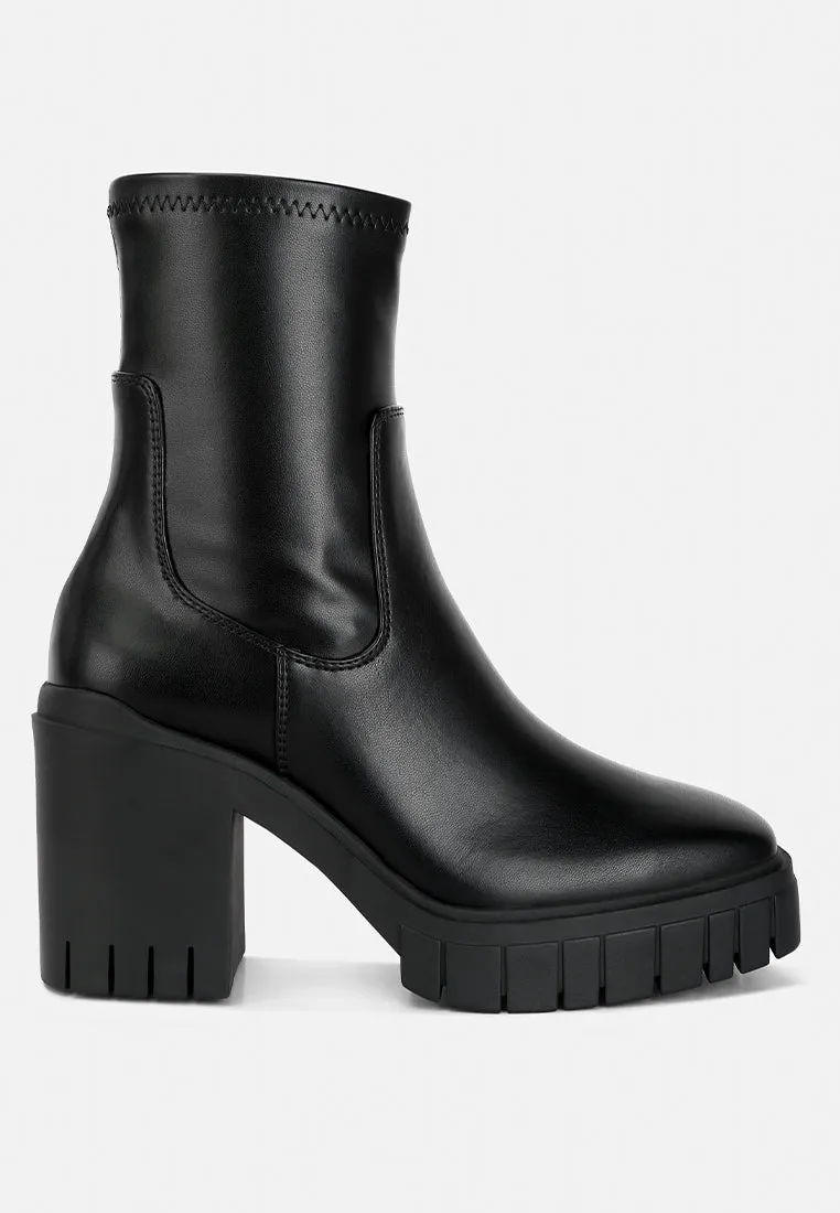 kokum faux leather platform ankle boots