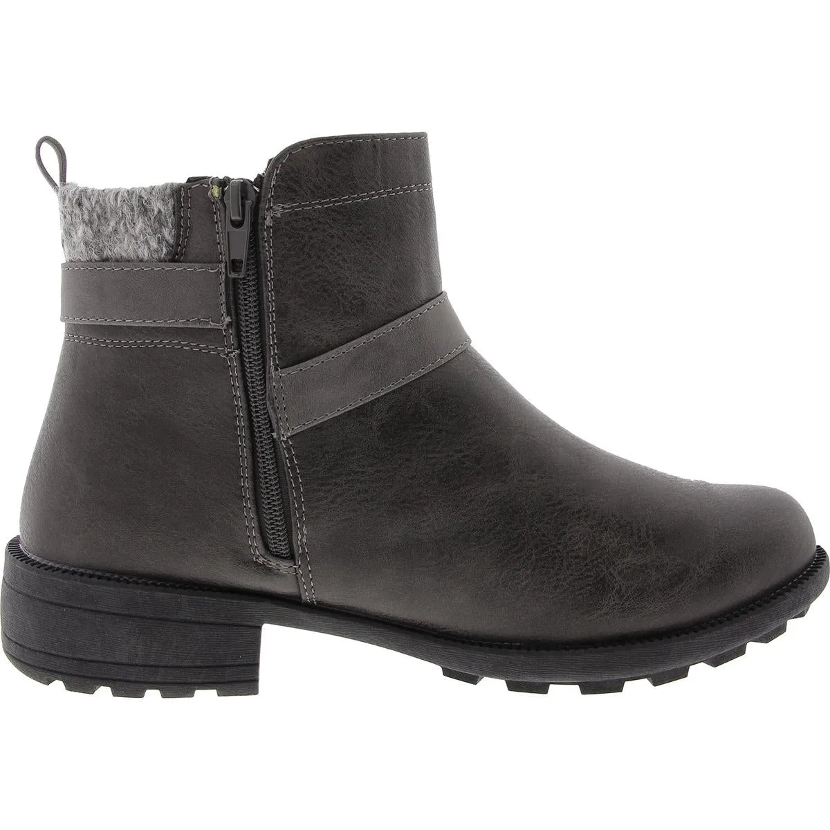 Kourt Womens Faux Fur Faux Leather Booties