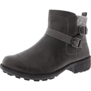 Kourt Womens Faux Fur Faux Leather Booties