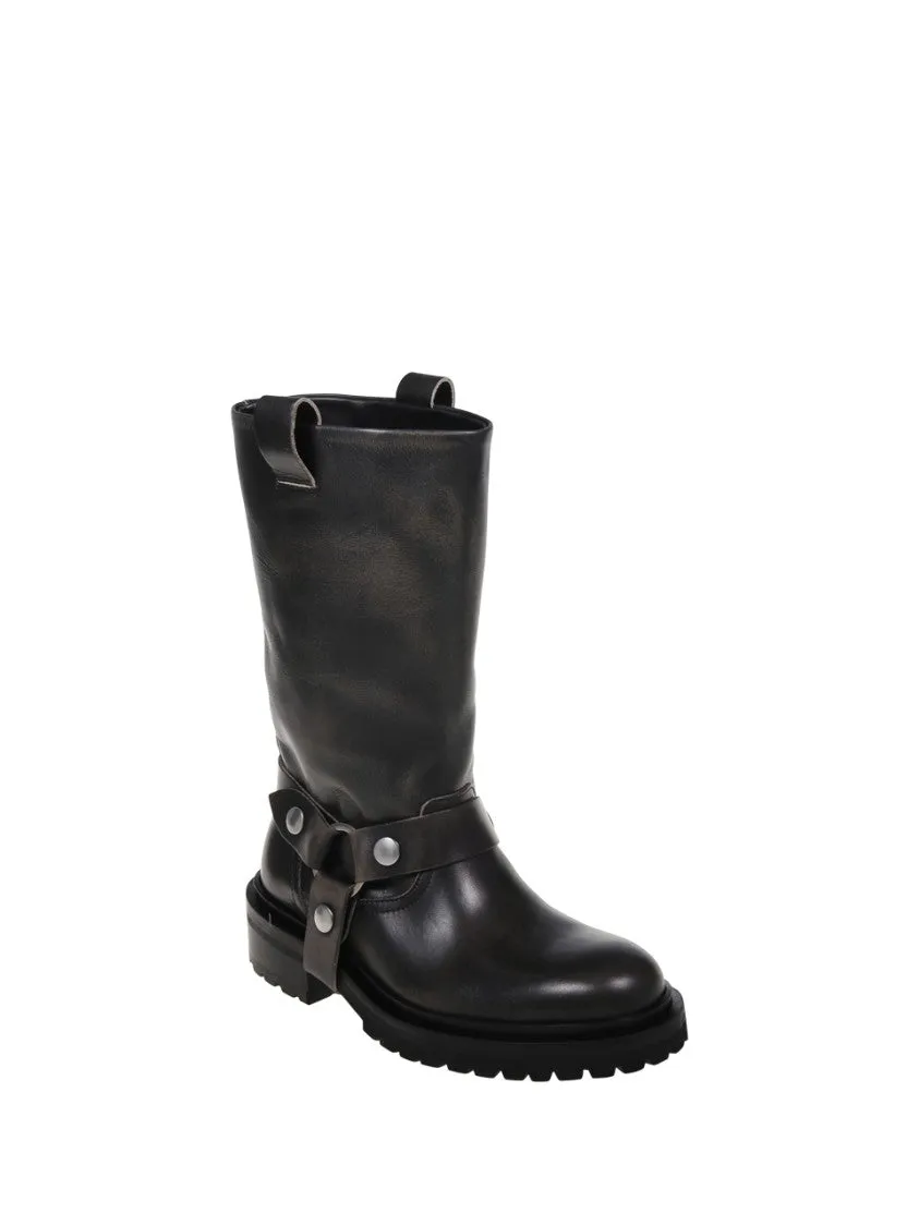 Kurt Distressed Bull Leather Upper With Strap