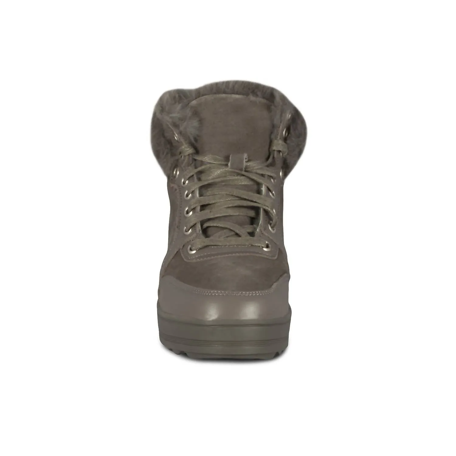 Ladies Jamie Fur Sneaker In Gray
