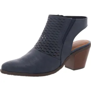 Langley Womens Block Heel Faux Leather Booties
