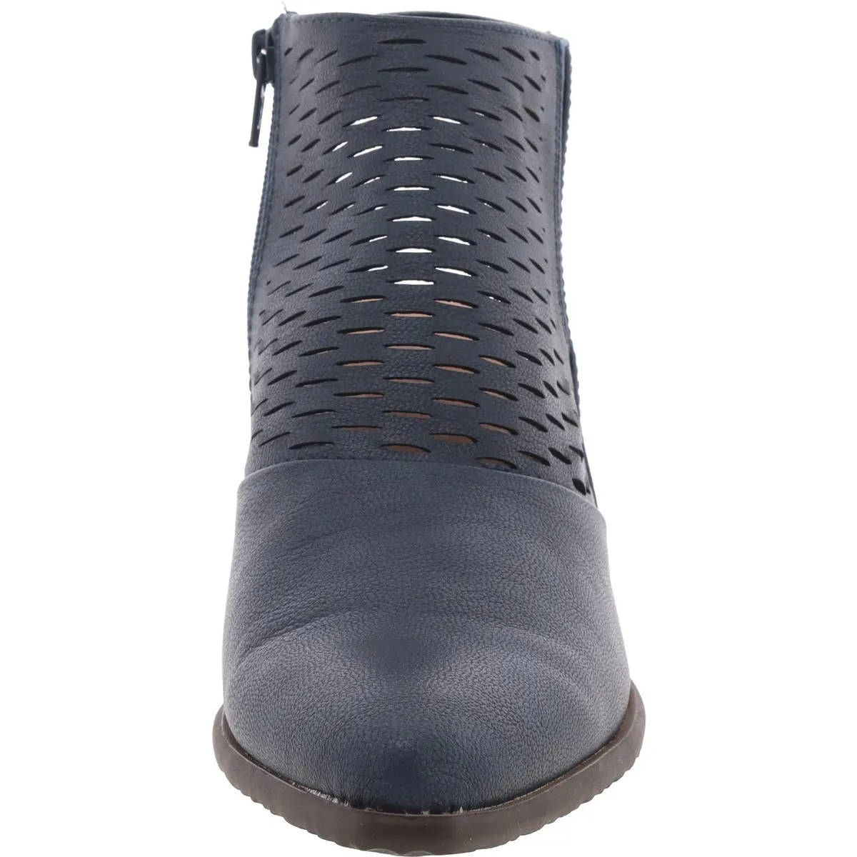 Langley Womens Block Heel Faux Leather Booties